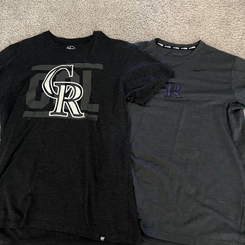 Colorado Rockies Black and Gray Short Sleeve Tees